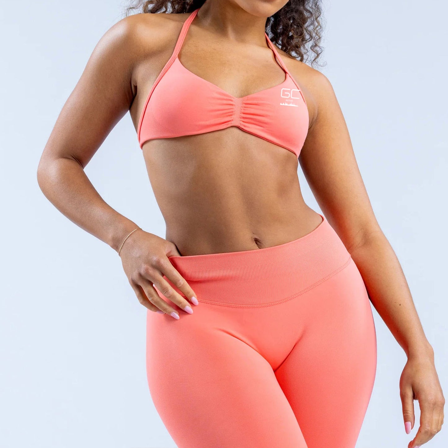 Kirra Contour Halter Crop - Sorbet