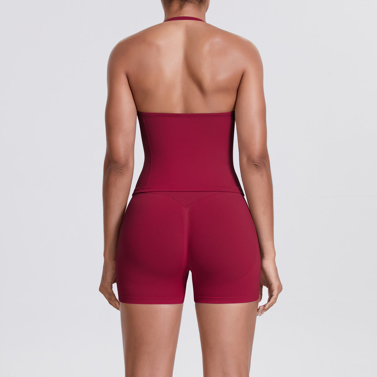 Kirra Contour Halter Tank - Berry