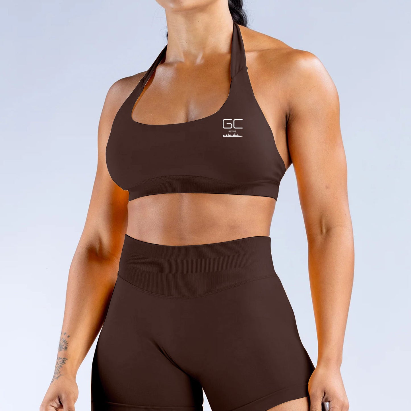 Kirra Halter Crop - Rich Cocoa
