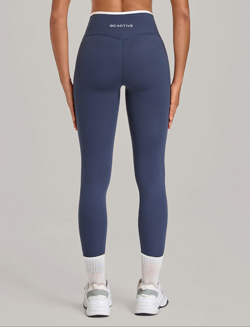 Burleigh Contrast Tights - Steel Blue