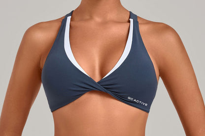 Burleigh Contrast Bralette - Steel Blue