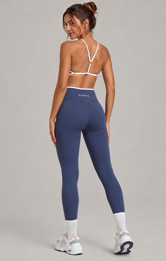 Burleigh Contrast Crop - Steel Blue