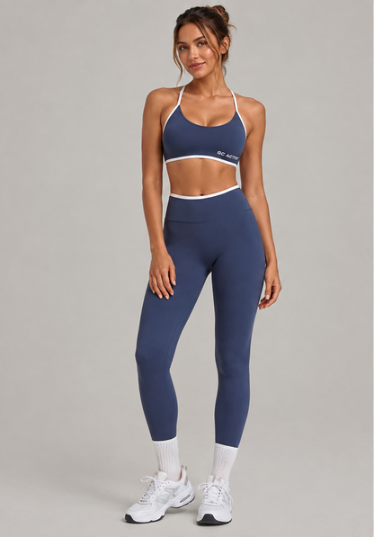 Burleigh Contrast Crop - Steel Blue