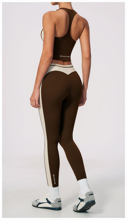 Cooly Colour Block Tights - Cafe Latte