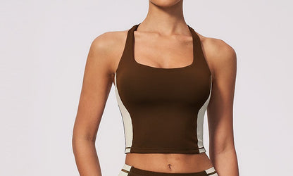 Cooly Colour Block Tank - Cafe Latte