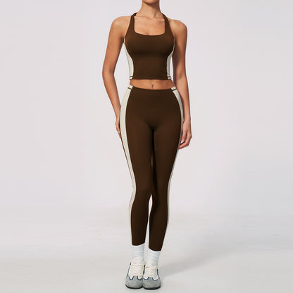 Cooly Colour Block Tank - Cafe Latte