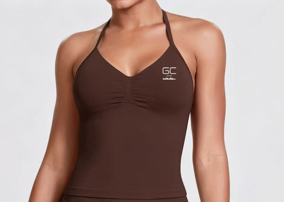 Kirra Contour Halter Tank - Rich Cocoa
