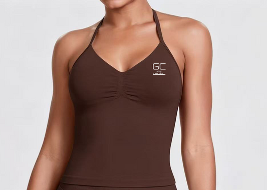 Kirra Contour Halter Tank - Rich Cocoa