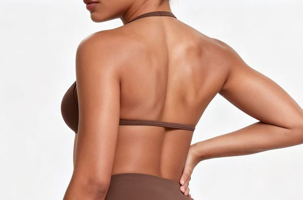 Kirra Contour Halter Crop - Rich Cocoa