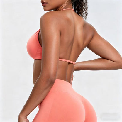 Kirra Contour Halter Crop - Sorbet
