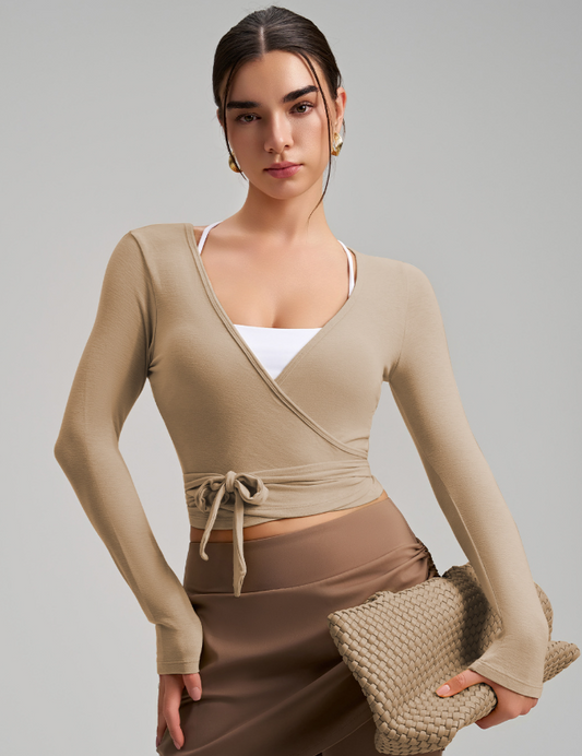 Palm Beach Wrap Top - Dune