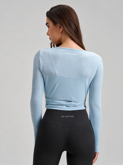Palm Beach Wrap Top - Coastal Blue