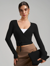 Palm Beach Wrap Top - Black