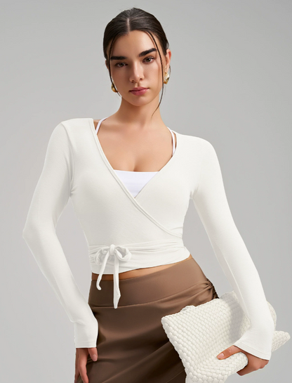 Palm Beach Wrap Top - Snow