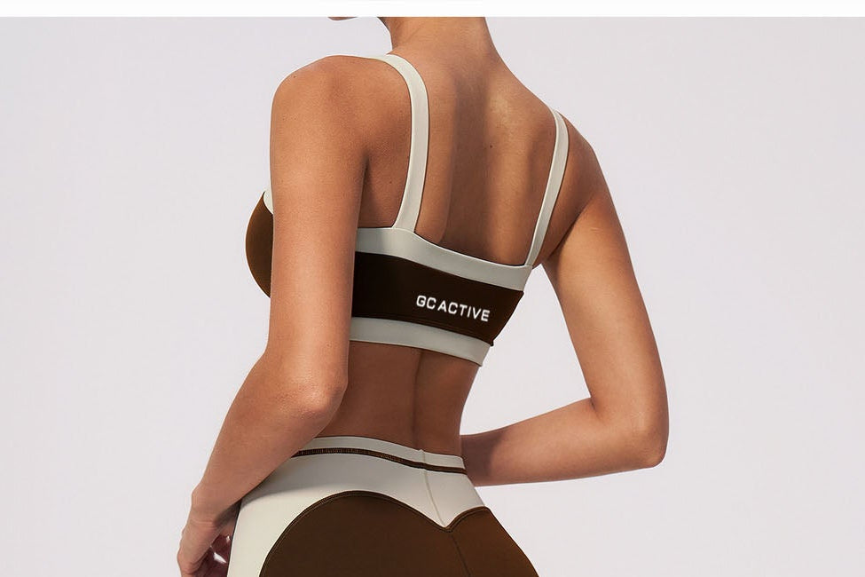 Cooly Colour Block Crop - Cafe Latte