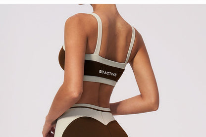 Cooly Colour Block Crop - Cafe Latte