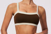 Cooly Colour Block Crop - Cafe Latte
